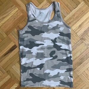 Old Navy GIRLS M/8 Gray Camouflage Tank Top